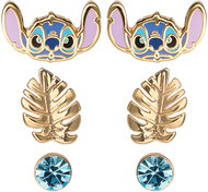 Disney set of children's earrings with motif Stitch palm leaf and blue crystal SF00262YRQL. PH - Earrings