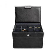 Stackers, Men's Black Cufflink & Watch Box | black - Jewellery Box