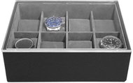 Stackers, Men's Black Pebble 8 Piece Watch Box & Acrylic Lid | black - Watch Box
