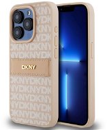 DKNY Repeat Pattern Tonal Stripe iPhone 14 Pro rózsaszín PU bőr tok - Telefon tok