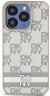 DKNY PU Leather Checkered Pattern and Stripe Zadní Kryt pro iPhone 12/12 Pro Beige - Handyhülle