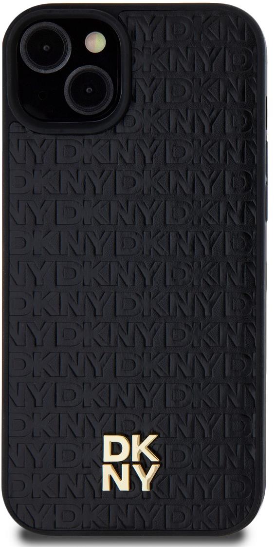 DKNY PU Leather Repeat Pattern Stack Logo MagSafe iPhone 13 Black tok