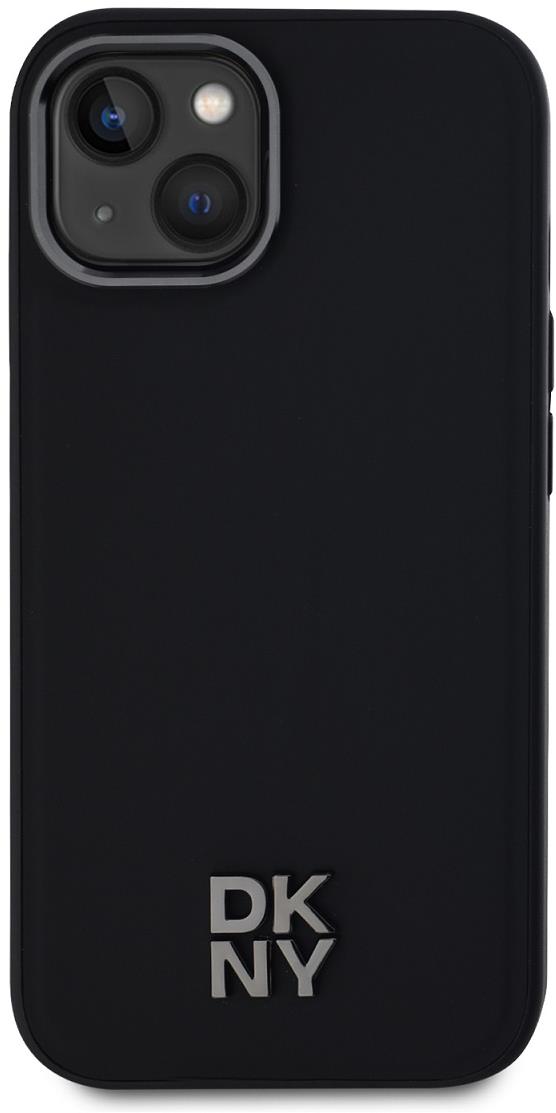 DKNY PU Leather Stack Logo iPhone 14 Magsafe fekete tok