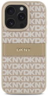DKNY PU Leather Repeat Pattern Tonal Stripe iPhone 16 Pro Max Pink tok - Telefon tok