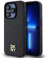 DKNY PU Leather Repeat Pattern Stack Logo Magsafe Zadný Kryt na iPhone 12/12 Pro Black - Kryt na mobil