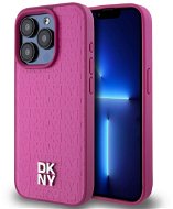 DKNY PU Leder Repeat Pattern Stack Logo Magsafe Back Cover für iPhone 15 Pro Pink - Handyhülle