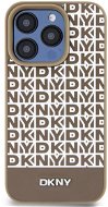 DKNY PU Leather Repeat Pattern Bottom Stripe MagSafe Back Cover für iPhone 15 Pro Brown - Handyhülle