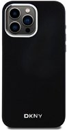 DKNY Liquid Silver Metal Logo iPhone 15 Pro Max fekete szilikon Magsafe tok - Telefon tok
