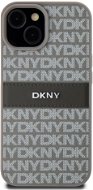 DKNY PU Leather Repeat Pattern Tonal Stripe Zadní Kryt pro iPhone 15 Beige - Phone Cover