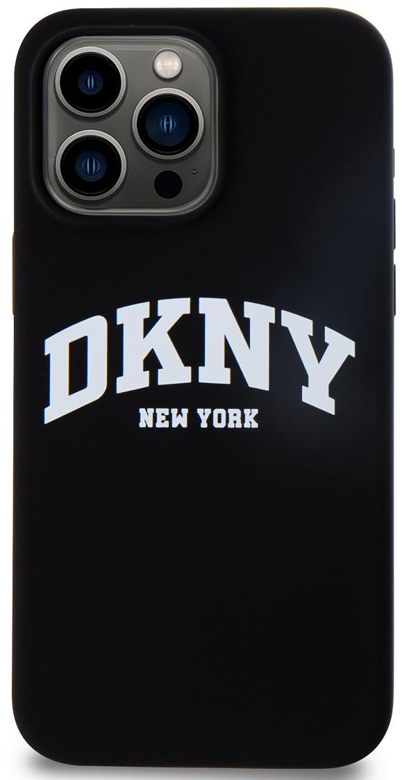 DKNY Liquid Arch Logo iPhone 14 Pro fekete szilikon MagSafe tok