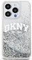 DKNY Liquid Glitter Arch Logo Zadní Kryt pro iPhone 14 Pro Transparent - Handyhülle