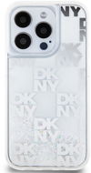 DKNY Liquid Glitter Checkered Pattern Backcover für iPhone 15 Pro Transparent - Handyhülle