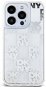DKNY Liquid Glitter Checkered Pattern Zadní Kryt pro iPhone 15 Pro Transparent - Handyhülle