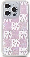 DKNY Liquid Glitter Checkered Pattern Backcover für iPhone 15 Pro Pink - Handyhülle