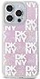 DKNY Liquid Glitter Checkered Pattern Zadní Kryt pro iPhone 15 Pro Pink - Handyhülle