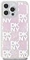 DKNY Liquid Glitter Checkered Pattern Zadný Kryt na iPhone 15 Pro Max Pink - Kryt na mobil