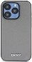 DKNY PU Leather Silver Metal Logo Magsafe Zadný Kryt na iPhone 15 Pro Grey - Kryt na mobil