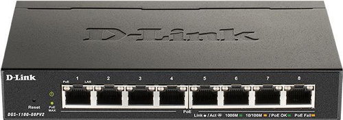 D-Link 8-PORT POE SMART GIGABIT SWITCH POE GIGABIT LAYER2 - Switch - Main image
