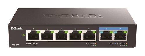 D-Link 7-PORT UNMANAGED SWITCH 5X1G 2X2.5G FANLESS - Switch - Main image