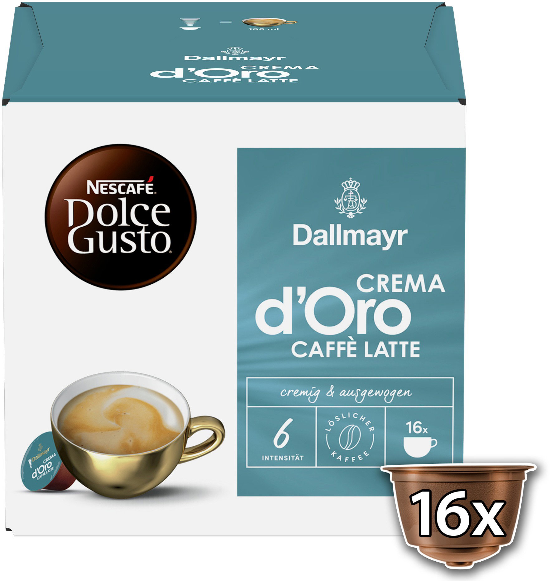 Dallmayr Crema d‘Oro CAFFE LATTE by NESCAFÉ Dolce Gusto