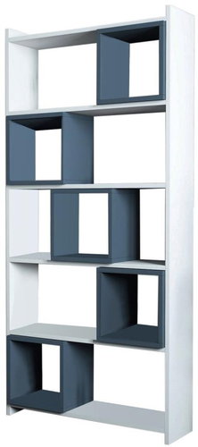 DALENOR Box, 170 cm, bílá / modrá - Knihovna - Main image