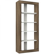 DALENOR Rentes, 180 cm, bílá / ořech - Knihovna