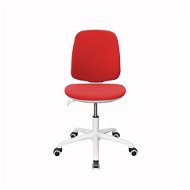 DALENOR Lucky, textil, biela podnož, červená - Detská stolička k písaciemu stolu