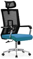 DALENOR Luccas HB, textil, černá / modrá - Office Chair