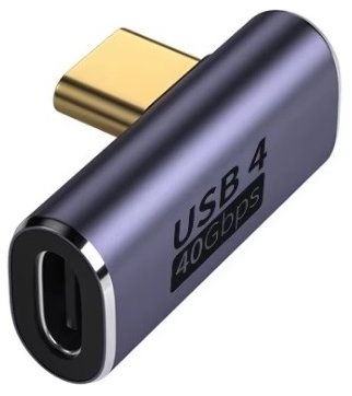 DLTECH 90° USB-C 3.0 OTG adapter, 40Gbps - left/right - USB Adapter - Main image