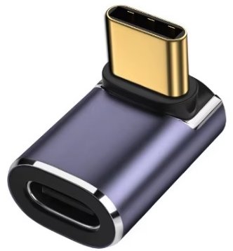 DLTECH 90° USB-C 3.0 OTG adapter, 40Gbps - front/rear - USB Adapter - Main image