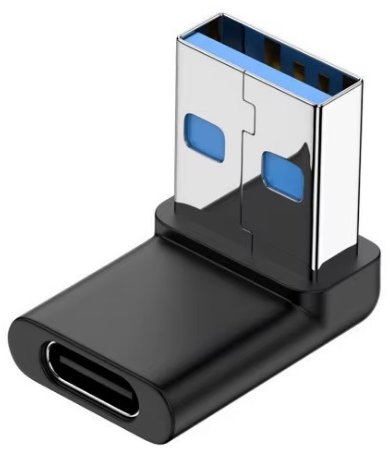 DLTECH 90° USB-A to USB-C 3.0 OTG adapter, 10Gbps - front - Adapter - Main image