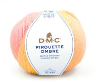 DMC Pirouette Ombré yarn for jumpers, scarves, and blankets, 400g, yellow-salmon - Yarn