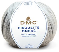 DMC Pirouette Ombré yarn for jumpers, scarves, blankets, 400g, silver-grey-smoky - Yarn
