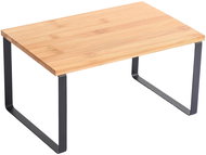 MSV Freestanding shelf Elie, kitchen, black, steel, bamboo - Stand