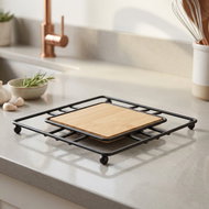 MSV Dish mat Elie 1, mat black, steel, bamboo - Draining Board