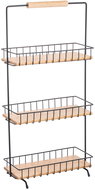 MSV 3 tier kitchen rack Elie, black, steel, bamboo - Kitchen Organiser