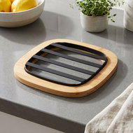 MSV Dish mat Elie 2, mat black, steel, bamboo - Draining Board