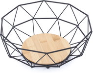MSV Fruit bowl Elie, matt black, steel, bamboo - Bowl