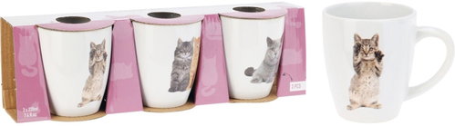 Gastro Mug with ear Cats, ceramic, 220 ml, 3 pcs - Mug - Main image