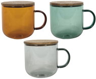 Gastro Mug made of borosilicate glass, acacia lid, 350 ml, various colours - Mug