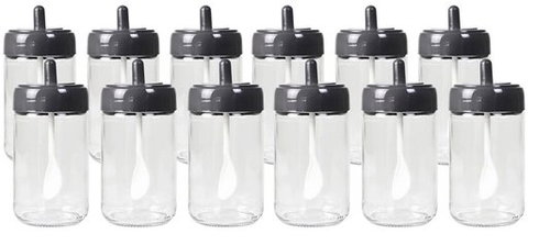 Houseland Set of spice jars Aydoi, 12 pcs, black - Food Container Set - Main image