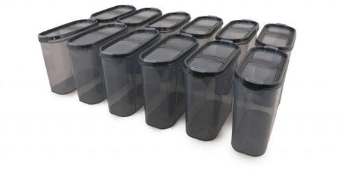 Houseland Radna storage box set, 12 pcs, anthracite - Food Container Set - Main image