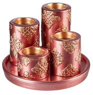 DM Hausfrau Plate with candlesticks Christmas dream, bronze - Christmas Candlestick