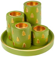 DM Hausfrau Plate with candles Christmas tree, green - Christmas Candlestick