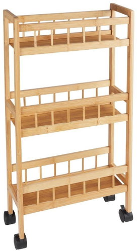 DM Hausfrau Bamboo shelf on wheels, narrow Main image DM Hausfrau Bamboo shelf on wheels, narrow - Shelving Unit - Main image