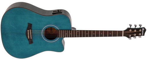 Dimavery STW-90 type Dreadnought, blue - Acoustic-Electric Guitar - Main image