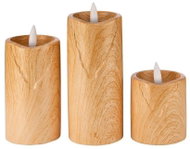 DM Hausfrau LED candles, set of 3, wood - LED Candle