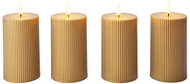DM Hausfrau LED candle Stricia, 4pcs, gold - LED Candle