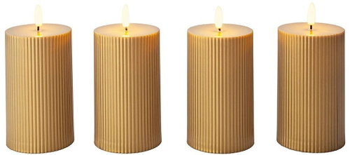 DM Hausfrau LED candle Stricia, 4pcs, gold - LED Candle - Main image