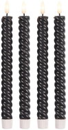 DM Hausfrau LED wax candles Twist, 4 pcs, anthracite - LED Candle